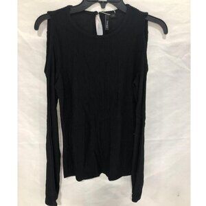 NEW Ever New Cold Shoulder Sweater sz extra small black